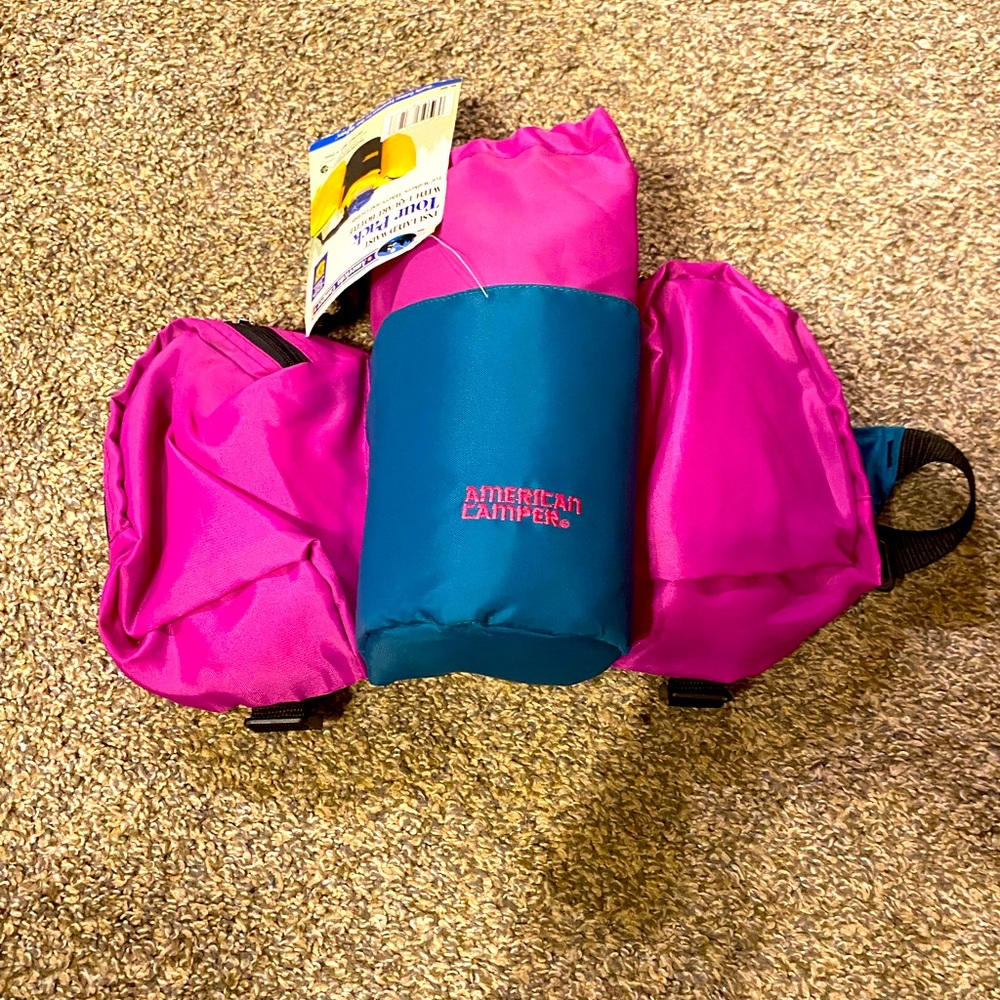Vintage 90s American Camper Hiking Hip Fanny Pack Water Bottle Holder Nylon